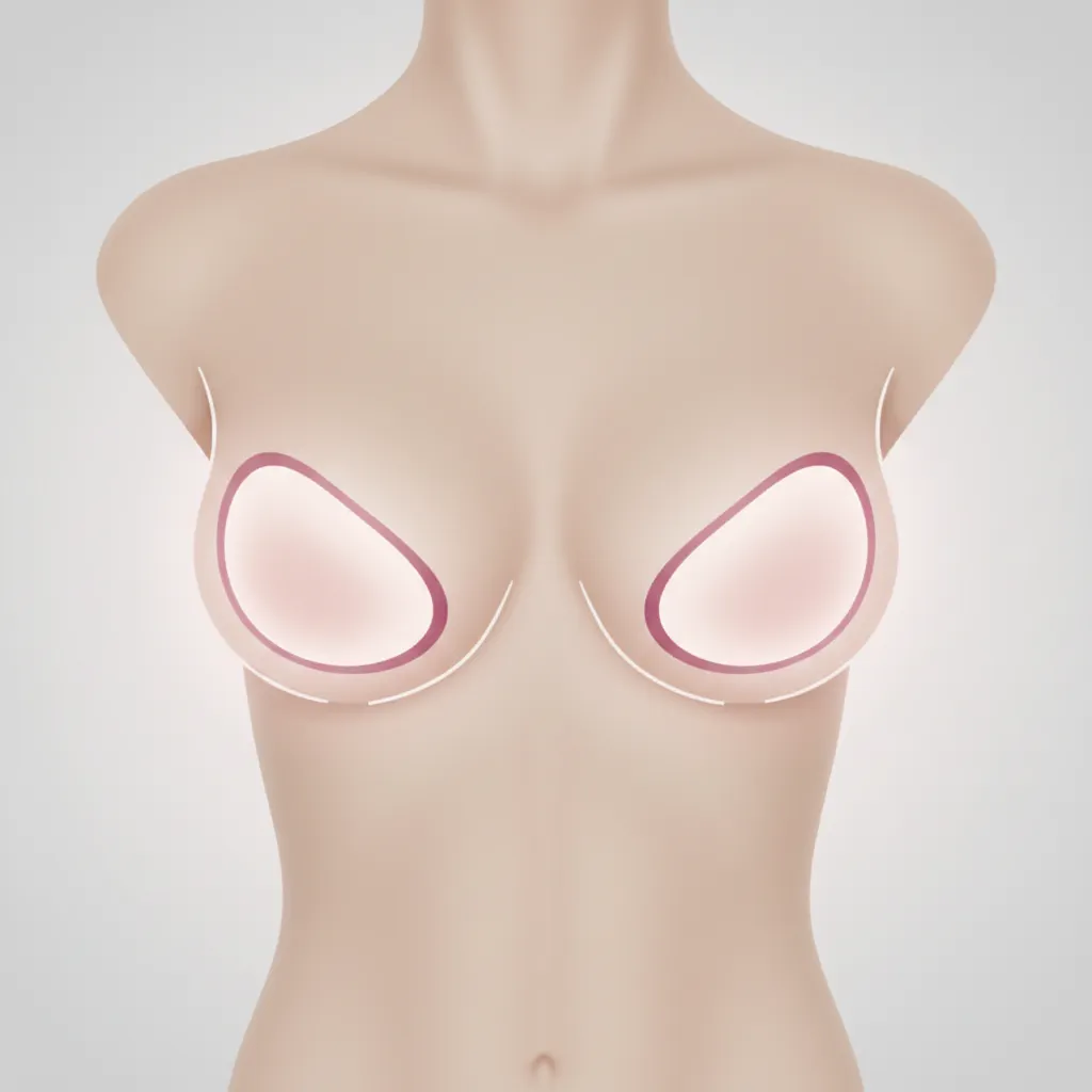 Grafik für Webkachel Brustvergrößerung mit Implantaten.